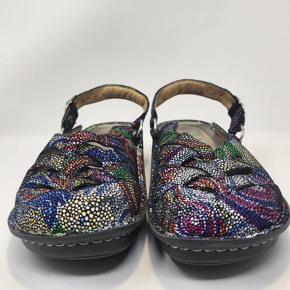 Alegria Freesia Rainbow Mosaic Mule Clog Slingback Shoes Size 38 US 8 Comfort - Picture 3 of 8